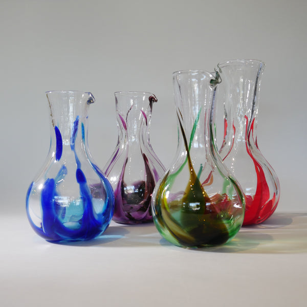 Tall Water Glasses: Nine Colors  Art by Fire Glass Gallery and School
