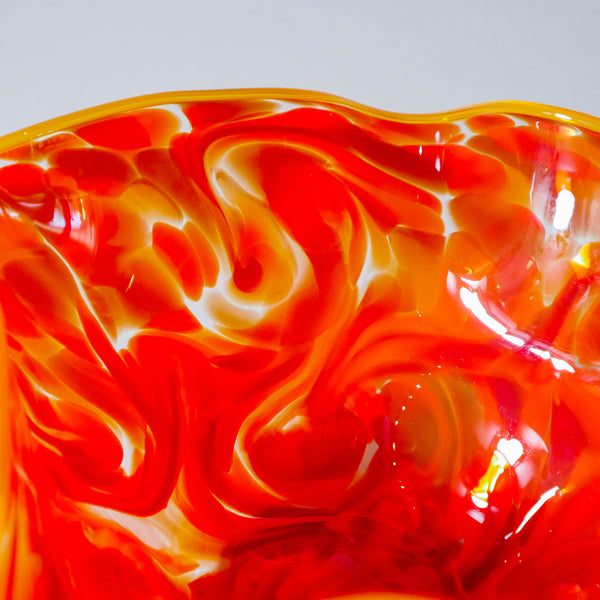 Small Blown Glass Bowl: Red  Art by Fire Glass Gallery and School