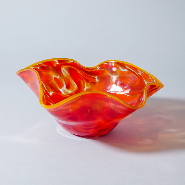 Small Blown Glass Bowl:  Red