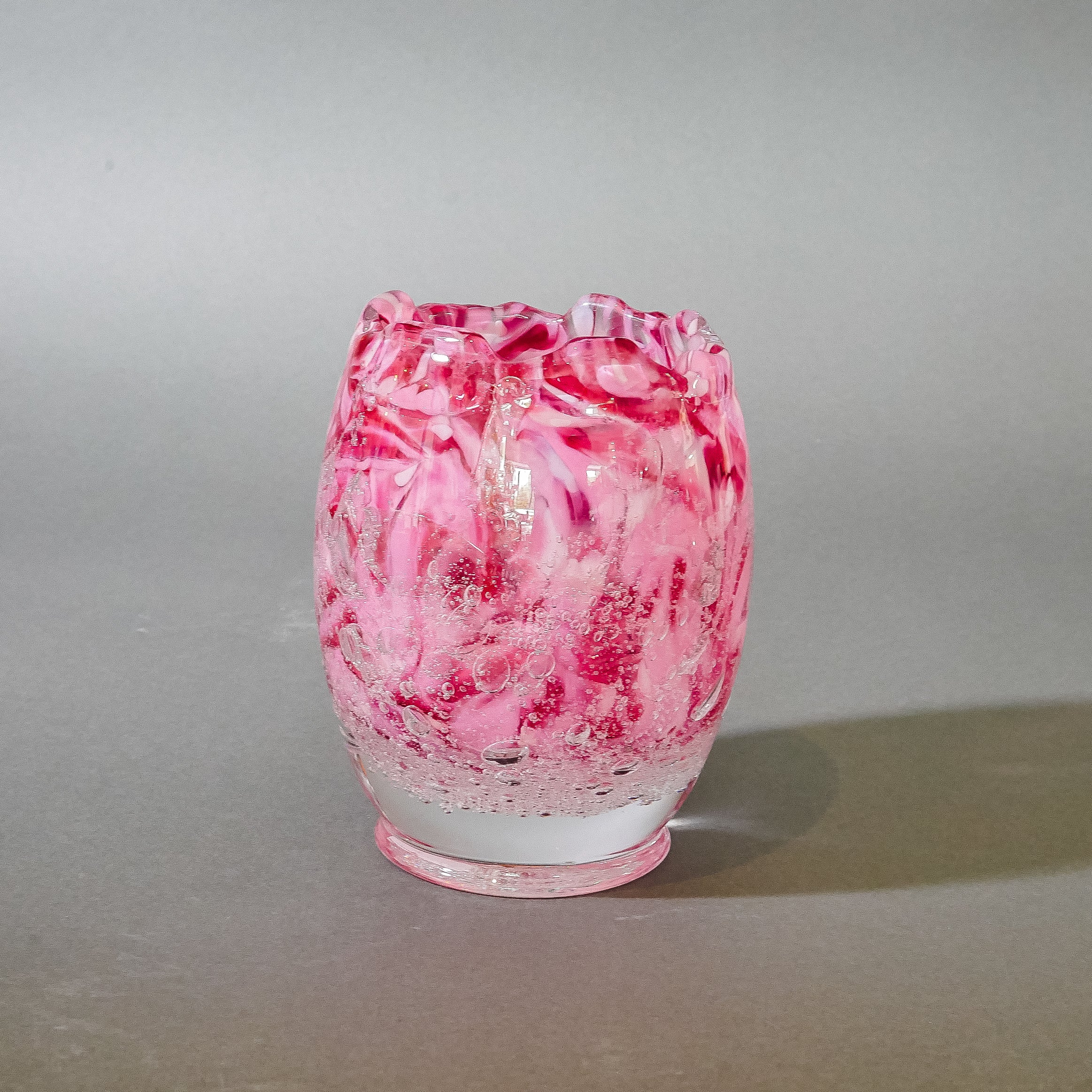 Blown Glass Tall Votive: "Cotton Candy"