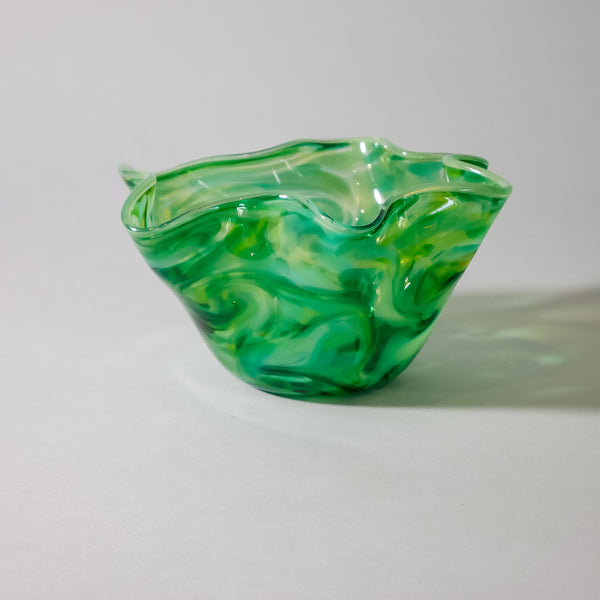 Small Blown Glass Bowl:  Green