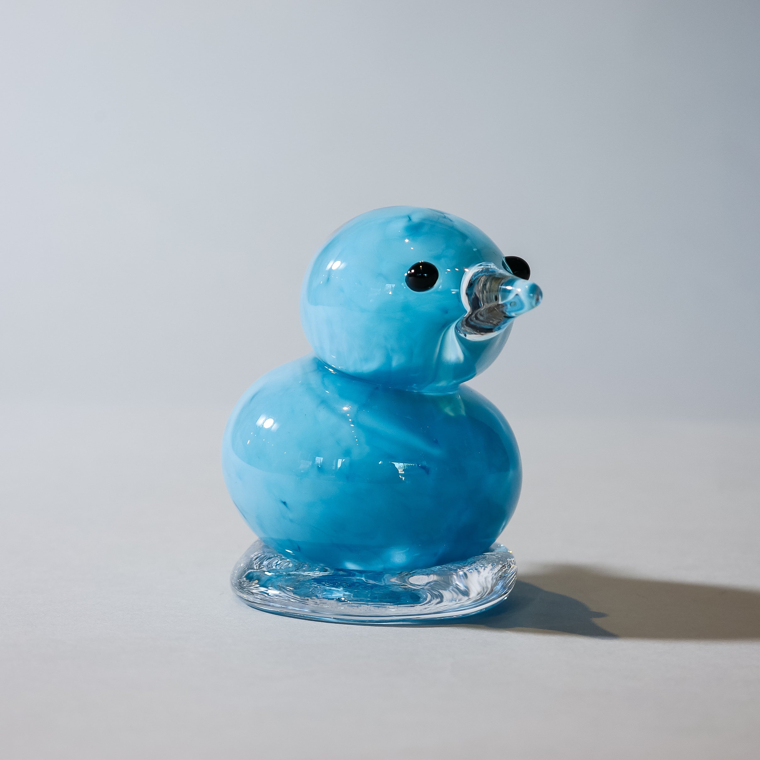 Small Handmade Glass Peeps:  Blue