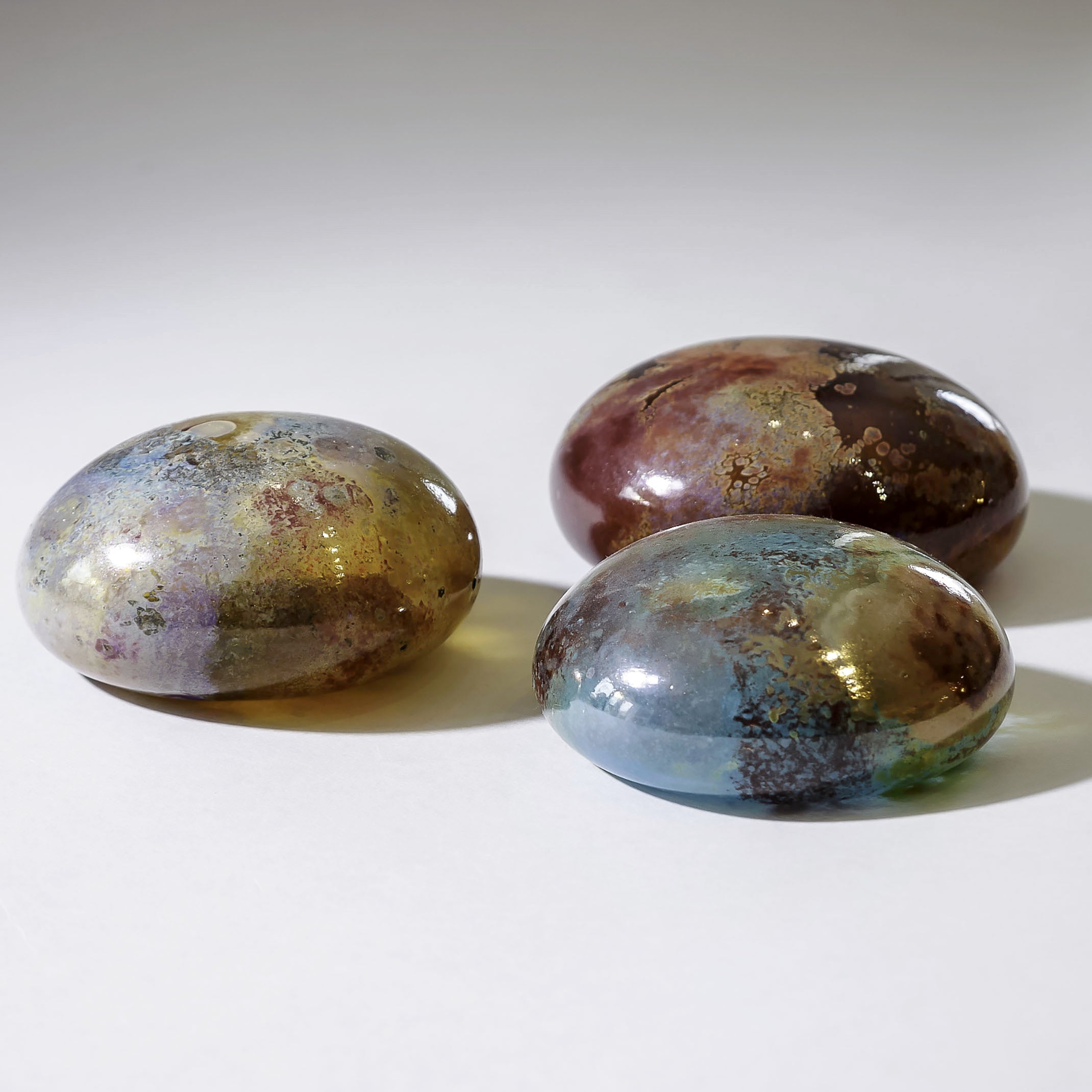 Blown Glass Ornaments: "River Rocks" by Brad Stearns